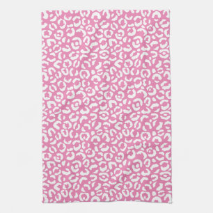 Linge De Cuisine Fille Glam Empreinte de léopard rose blanc