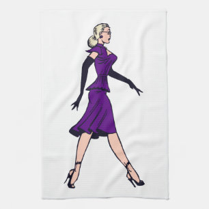 Linge De Cuisine Fille Glamour Vintage, Secrétaire Blonde Rétro