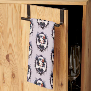 Linge De Cuisine Fille gothique Miroir victorien Gris Halloween