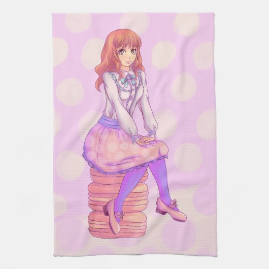 Linge De Cuisine Fille Macaron rose (Vertical)