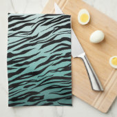 Linge De Cuisine Fille Mint Ombre Black Zebra Impression (Quart Plié)