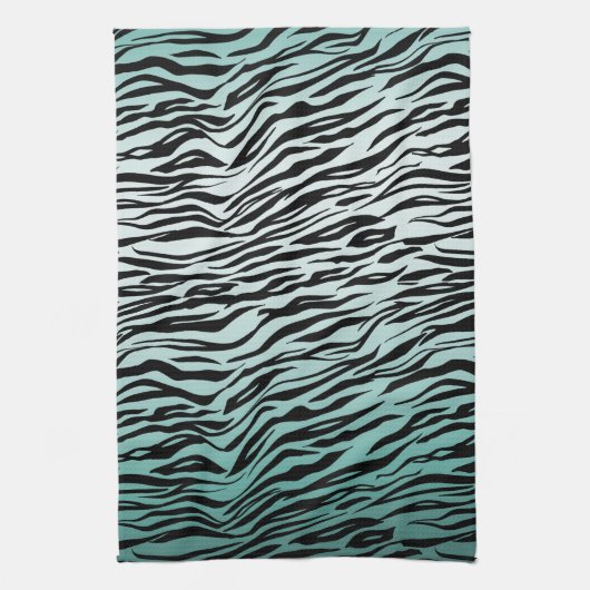 Linge De Cuisine Fille Mint Ombre Black Zebra Impression (Vertical)