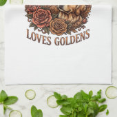 Linge De Cuisine Fille qui aime simplement les roses pour chiens Go (Plié)