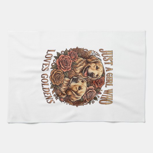 Linge De Cuisine Fille qui aime simplement les roses pour chiens Go (Horizontal)