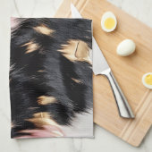 Linge De Cuisine Fille Rose Black Gold Cowgirl Cowhide (Quart Plié)