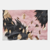 Linge De Cuisine Fille Rose Black Gold Cowgirl Cowhide (Horizontal)