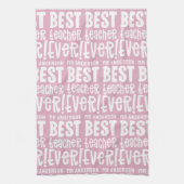 Linge De Cuisine Fille rose moderne meilleur enseignant typographie (Vertical)