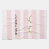 Linge De Cuisine Fille rose rayures or Parties scintillant cils (Horizontal)