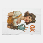 Linge De Cuisine Fille Steampunk geste OK confiant (Horizontal)