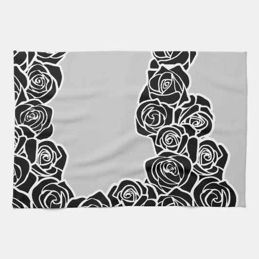 Linge De Cuisine Fille Vintage rose noire (Horizontal)