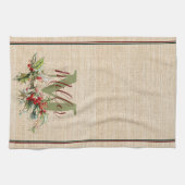 Linge De Cuisine Fils de lin Holly et Berries personnalisés (Horizontal)
