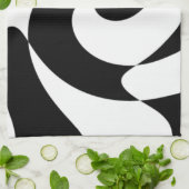 Linge De Cuisine Fils Noir Et Blanc (Plié)