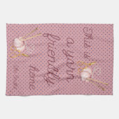 Linge De Cuisine Fils pois rose amical maison (Horizontal)