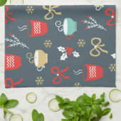 Linge De Cuisine Fir De Noël Branche Et Coupes (Plié)