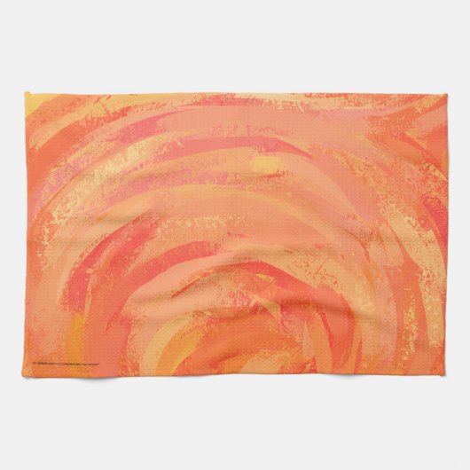 Linge De Cuisine Fire Lake Orange Swirl (Horizontal)