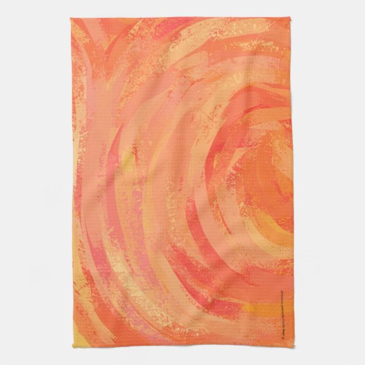 Linge De Cuisine Fire Lake Orange Swirl (Vertical)