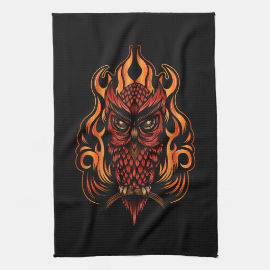 Linge De Cuisine Fire owl (Vertical)