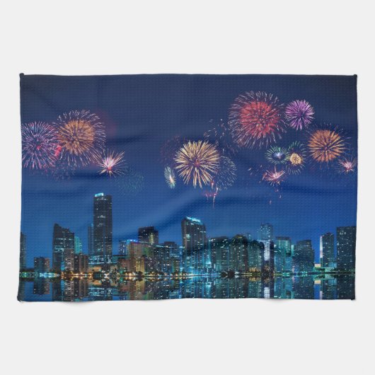 Linge De Cuisine Fireworks de Miami (Horizontal)