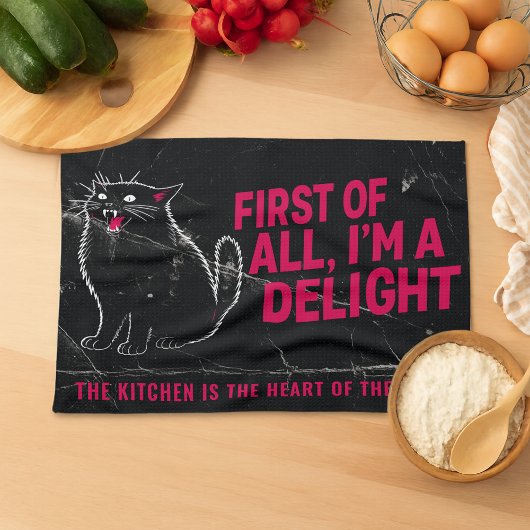 Linge De Cuisine First Of All I'm A Delight Roaring Black Cat