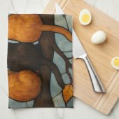 Linge De Cuisine Five Cats on a Tree Branch Stained Glass Style (Quart Plié)