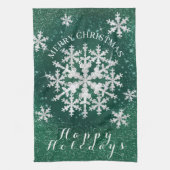 Linge De Cuisine Flacons de neige Vert Blanc (Vertical)