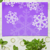 Linge De Cuisine Flacons de Noël mauves et blancs (Plié)