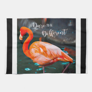Linge De Cuisine Flamant Moderne Citations De Script En Noir Et Bla