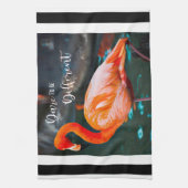 Linge De Cuisine Flamant Moderne Citations De Script En Noir Et Bla (Vertical)