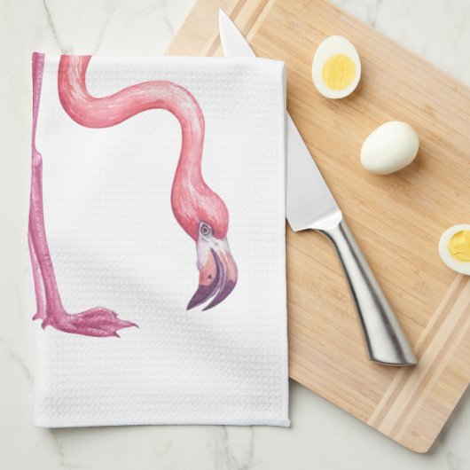 Linge De Cuisine Flamant rose (Quart Plié)