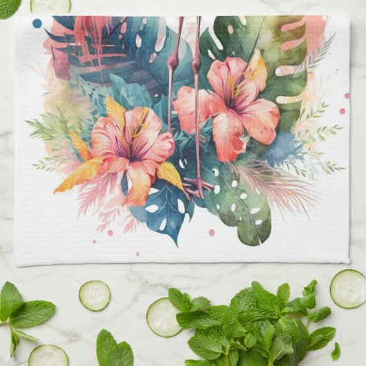 Linge De Cuisine Flamant rose (Plié)