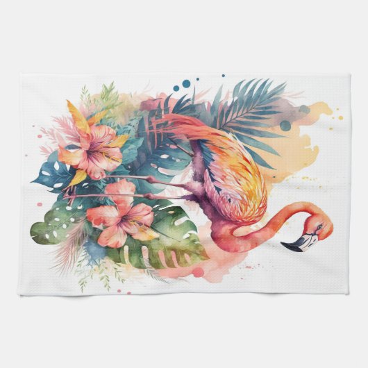 Linge De Cuisine Flamant rose (Horizontal)