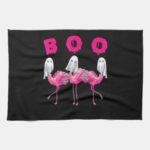 Linge De Cuisine Flamant rose Boo Halloween Flamant rose Fantôme