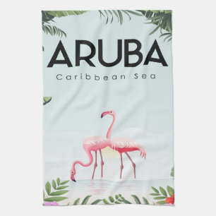 Linge De Cuisine Flamant rose de la mer des Caraïbes d'Aruba Flam