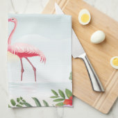 Linge De Cuisine Flamant rose de la mer des Caraïbes d'Aruba| Flama (Quart Plié)