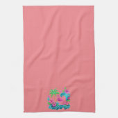 Linge De Cuisine Flamant rose de néon tropical (Vertical)