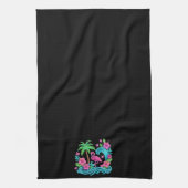 Linge De Cuisine Flamant rose de néon tropical (Vertical)