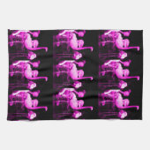 Linge De Cuisine Flamant rose de roses indien (Horizontal)