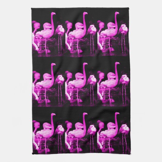 Linge De Cuisine Flamant rose de roses indien (Vertical)