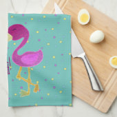 Linge De Cuisine Flamant rose flamboyant (Quart Plié)