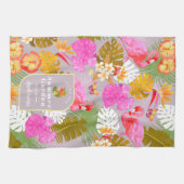 Linge De Cuisine Flamant rose Garden Grey (Horizontal)