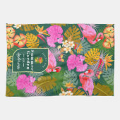 Linge De Cuisine Flamant rose Garden Vert foncé (Horizontal)