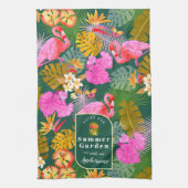 Linge De Cuisine Flamant rose Garden Vert foncé (Vertical)