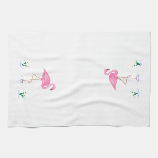 Linge De Cuisine Flamant rose rose (Horizontal)