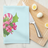 Linge De Cuisine Flamant rose rose à Santa Hat Noël Whimsical (Quart Plié)