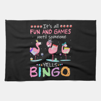 Linge De Cuisine Flamant rose rose Bingo Funny Cadeau Art