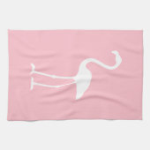 Linge De Cuisine Flamant rose rose et blanc (Horizontal)