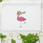 Linge De Cuisine Flamant rose rose mignon sur les patins (Plié)
