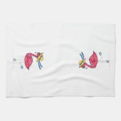 Linge De Cuisine Flamant rose rose mignon sur les patins (Horizontal)