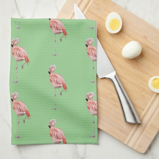 Linge De Cuisine Flamant rose rose Tropical Style Cuisine verte Ser (Quart Plié)