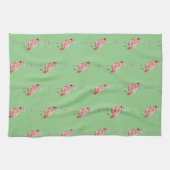 Linge De Cuisine Flamant rose rose Tropical Style Cuisine verte Ser (Horizontal)